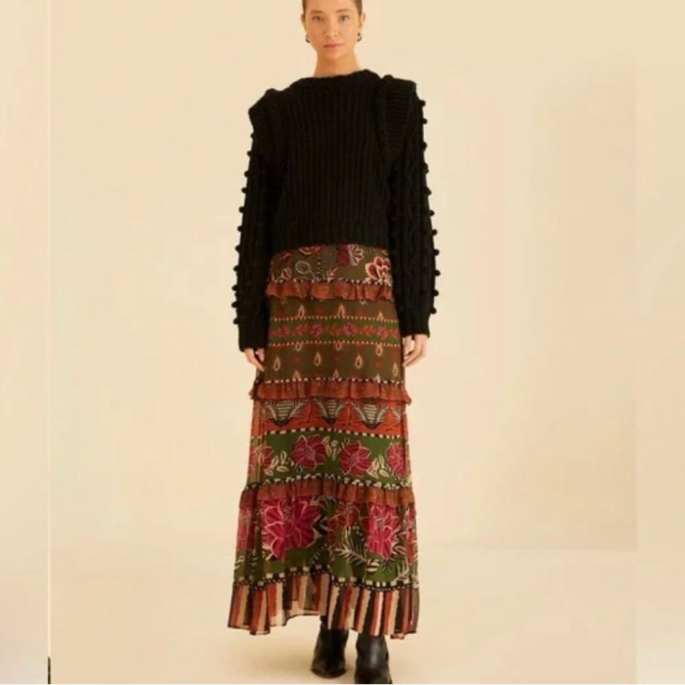 NWT Farm Rio Ainika Floral Tiered Maxi Skirt